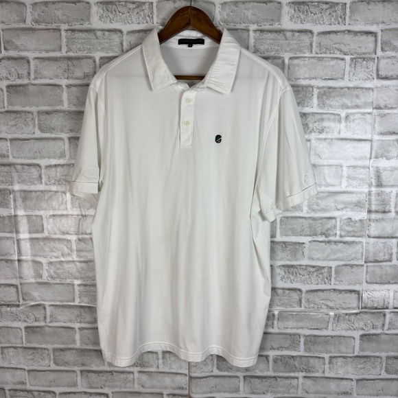 EXTRACURRICULAR Pure White Performance Casual Golf Polo Mens XL Stretch - Picture 2 of 9